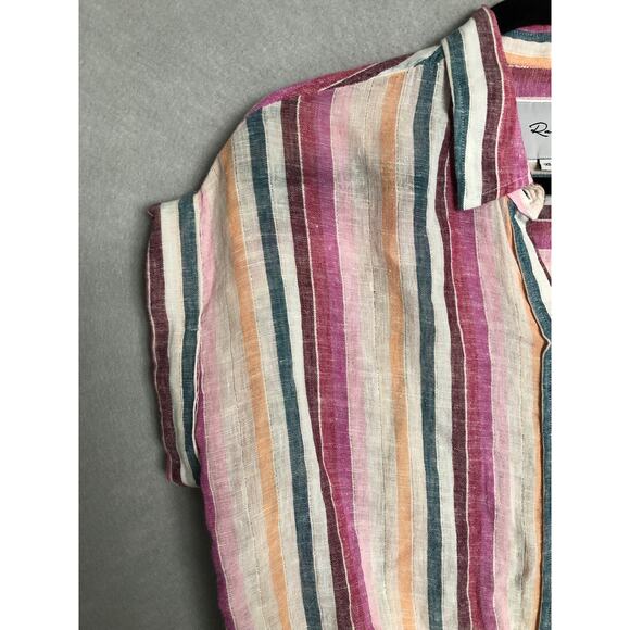 Rails Women's XS Stripe Tie Front Button Up Shirt - Picture 3 of 8